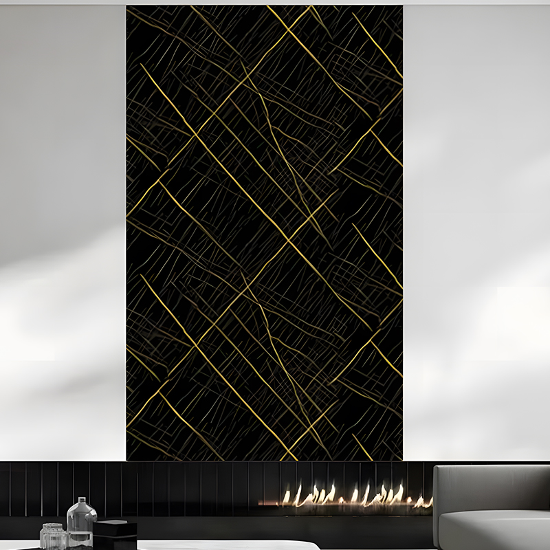 Sort Guld Luksus Lobby Wall PET Transfer Film